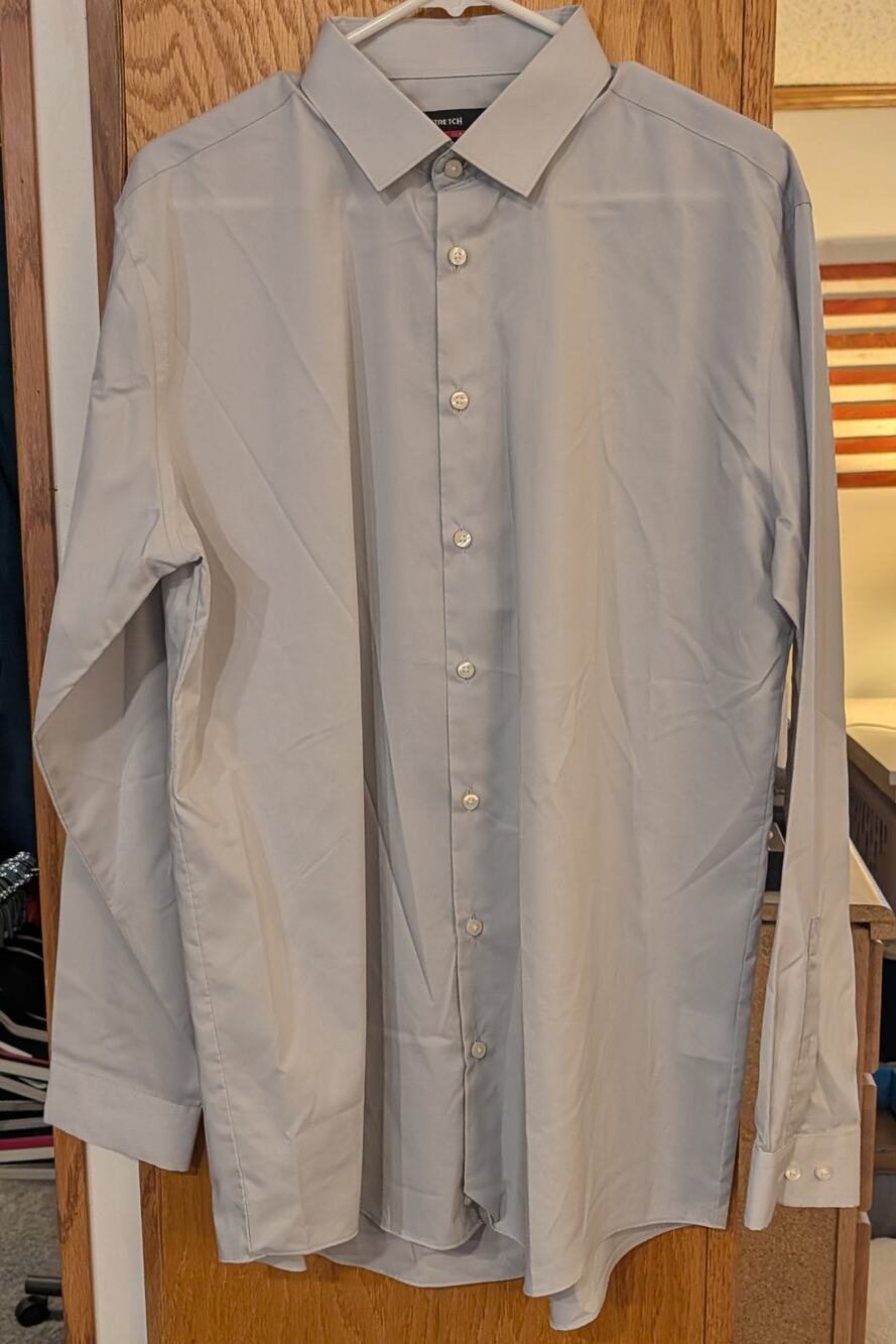 🏖️Mens Large J Ferrar Stretch Slim Long Sleeve Button Down Shirt